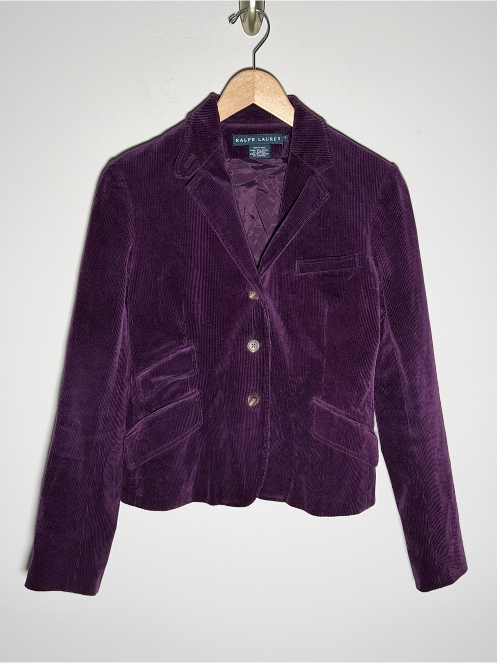Ralph Lauren Vintage Deep Purple Corduroy Blazer